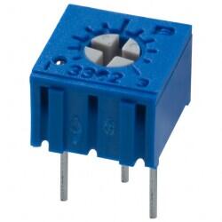 10 kOhms 0.5W, 1/2W PC Pins Through Hole Trimmer Potentiometer Cermet 1.0 Turn Top Adjustment - 1