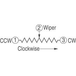 10 kOhms 0.5W, 1/2W PC Pins Through Hole Trimmer Potentiometer Cermet 1.0 Turn Top Adjustment - 5