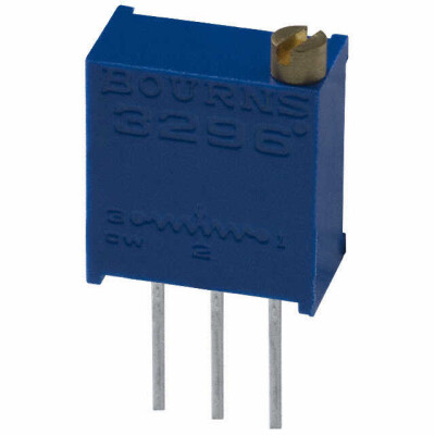 10 kOhms 0.5W, 1/2W PC Pins Through Hole Trimmer Potentiometer Cermet 25.0 Turn Top Adjustment - 1