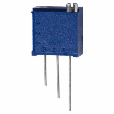 10 kOhms 0.5W, 1/2W PC Pins Through Hole Trimmer Potentiometer Cermet 18.0 Turn Top Adjustment - 1