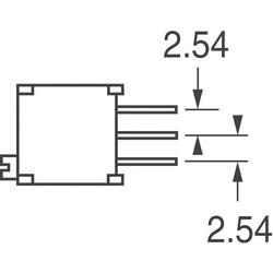 10 Ohms 0.5W, 1/2W PC Pins Through Hole Trimmer Potentiometer Cermet 25 Turn Top Adjustment - 6