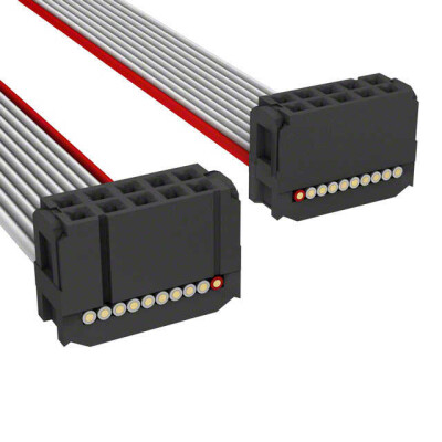 10 Position Cable Assembly Rectangular Socket to Socket 0.500' (152.40mm, 6.00