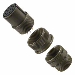 10 Position Circular Connector Plug, Female Sockets Solder Cup - 1