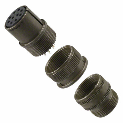 10 Position Circular Connector Plug, Female Sockets Solder Cup - 1