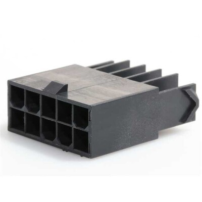 10 Rectangular Connectors - Housings Plug Black 0.165