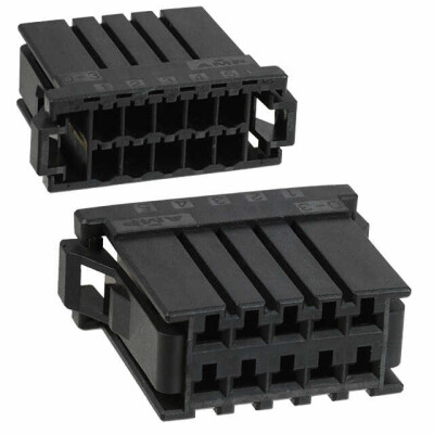 10 Rectangular Connectors - Housings Receptacle Black 0.150