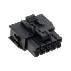 10 Rectangular Connectors - Housings Receptacle Black 0.098