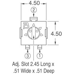 100 kOhms 0.25W, 1/4W Gull Wing Surface Mount Trimmer Potentiometer Cermet 1.0 Turn Top Adjustment - 3