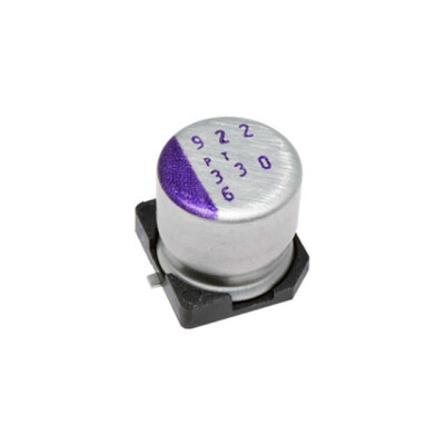 100 µF 16 V Aluminum - Polymer Capacitors Radial, Can - SMD 24mOhm 20000 Hrs @ 105°C - 1