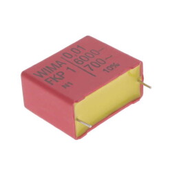 10000 pF Film Capacitor 700V 6000V (6kV) Polypropylene (PP), Metallized Radial - 1