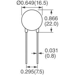 1.2 kV 4.5 kA Varistor 1 Circuit Through Hole Disc 14mm - 2