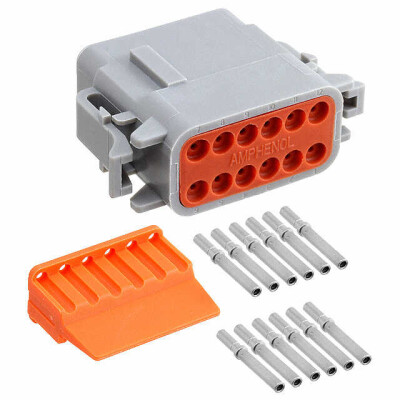 12 Position Rectangular Plug Connector Crimp 16-22 AWG - 1