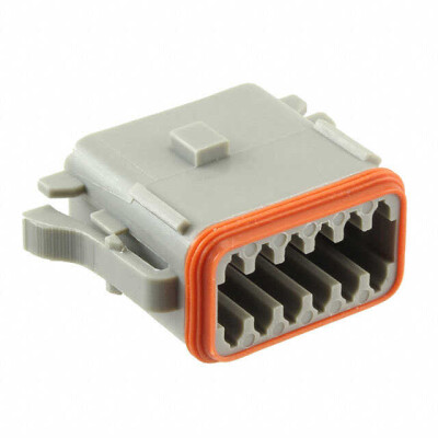 12 Rectangular Connectors - Housings Plug Gray - 1