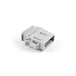 12 Rectangular Connectors - Housings Plug Gray - 1