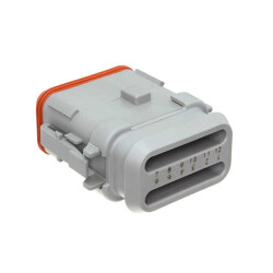 12 Rectangular Connectors - Housings Plug Gray - 1