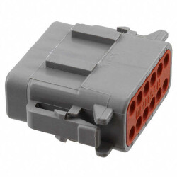 12 Rectangular Connectors - Housings Plug Gray - 1