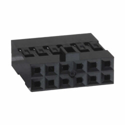 12 Rectangular Connectors - Housings Receptacle Black 0.100