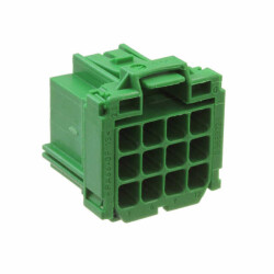 12 Rectangular Connectors - Housings Receptacle Green 0.197