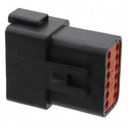 12 Rectangular Connectors - Housings Receptacle Black - 1