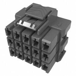 15 Rectangular Connectors - Housings Plug Gray 0.236