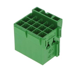 15 Rectangular Connectors - Housings Receptacle Green 0.197