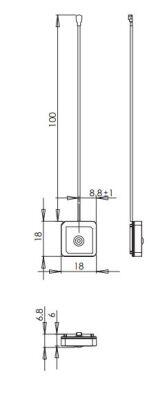 1575 MHz GNSS Embedded Ceramic Active Antenna, Pre Filter, 14 dB Gain, U.FL Connector - 3