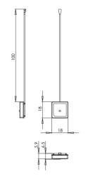 1576 MHz GNSS Embedded Ceramic Active Antenna, Pre Filter, 28 dB Gain, U.FL Connector - 3