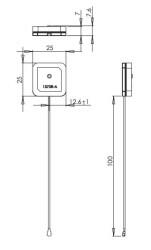 1575 MHz GNSS Ceramic Active Antenna, Pre Filter, 14 dB Gain, U.FL Connector - 3