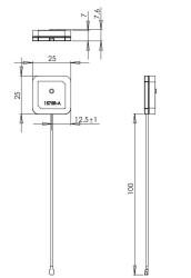 1575 MHz GNSS Embedded Ceramic Active Antenna, Pre Filter, Low Power Consumption, 28 dB Gain, U.FL Connector - 3