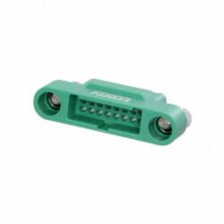 16 Rectangular Connectors - Housings Plug Green 0.049