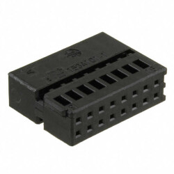 16 Rectangular Connectors - Housings Receptacle Black 0.098