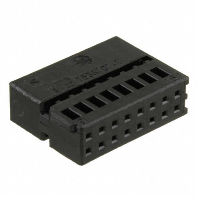 16 Rectangular Connectors - Housings Receptacle Black 0.098