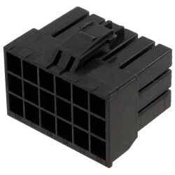 18 Rectangular Connectors - Housings Plug Black 0.156