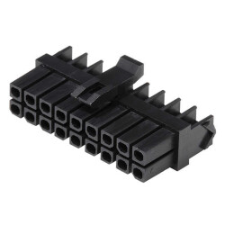 18 Rectangular Connectors - Housings Receptacle Black 0.118