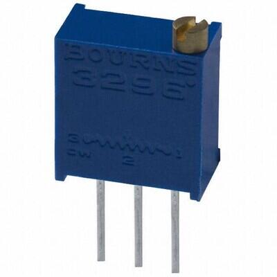 2 kOhms 0.5W, 1/2W PC Pins Through Hole Trimmer Potentiometer Cermet 25 Turn Top Adjustment - 1