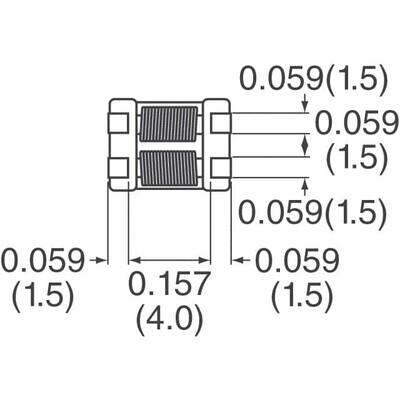 2 Line Common Mode Choke Surface Mount 300 Ohms 5A DCR 10mOhm - 4