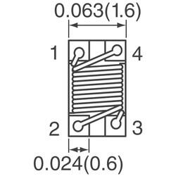 2 Line Common Mode Choke Surface Mount 1 kOhms @ 100MHz 230mA DCR 1Ohm - 3