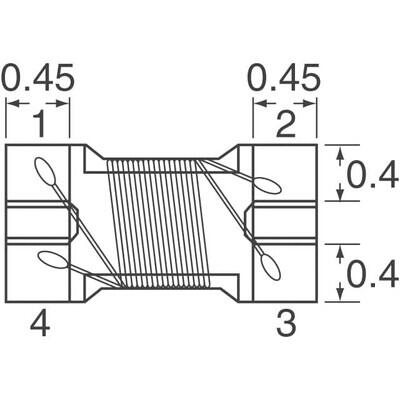 2 Line Common Mode Choke Surface Mount 90 Ohms @ 100 MHz 330mA DCR 350mOhm - 4