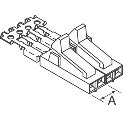 2 Position Rectangular Receptacle Connector IDC Gold 22-26 AWG - 2