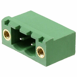 2 Position Terminal Block Header, Male Pins, Shrouded (4 Side) 0.200