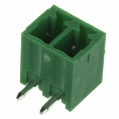 2 Position Terminal Block Header, Male Pins, Shrouded (4 Side) 0.150