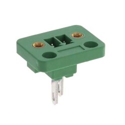 2 Position Terminal Block Header, Male Pins Green - 1