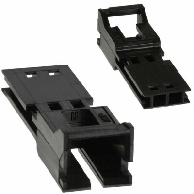 2 Rectangular Connectors - Housings Plug Black 0.100