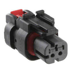 2 Rectangular Connectors - Housings Plug Black 0.177