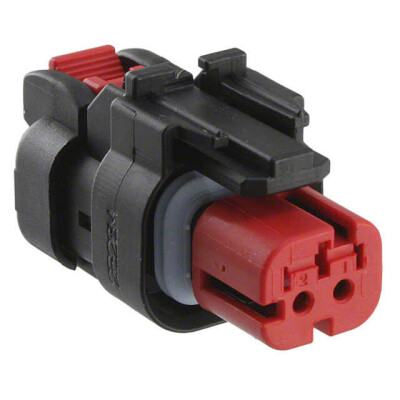 2 Rectangular Connectors - Housings Plug Black 0.177