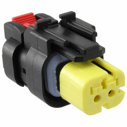 2 Rectangular Connectors - Housings Plug Black 0.177