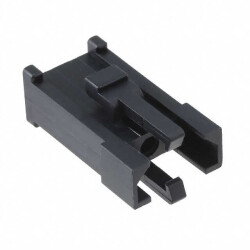 2 Rectangular Connectors - Housings Plug Black 0.200