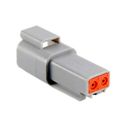 2 Rectangular Connectors - Housings Receptacle Gray - 2