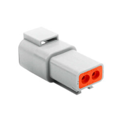 2 Rectangular Connectors - Housings Receptacle Gray - 2