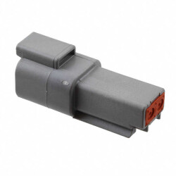 2 Rectangular Connectors - Housings Receptacle Gray - 1